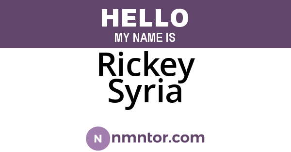 Rickey Syria