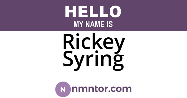 Rickey Syring