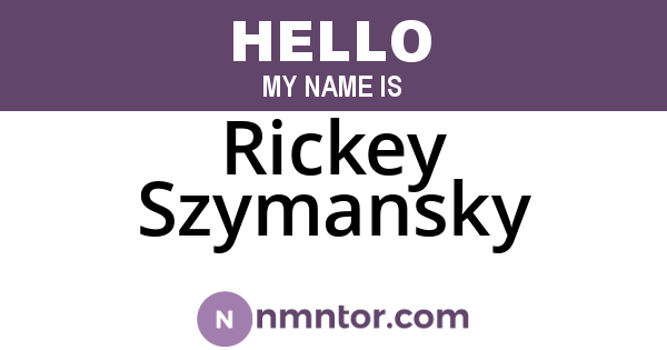 Rickey Szymansky