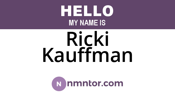 Ricki Kauffman