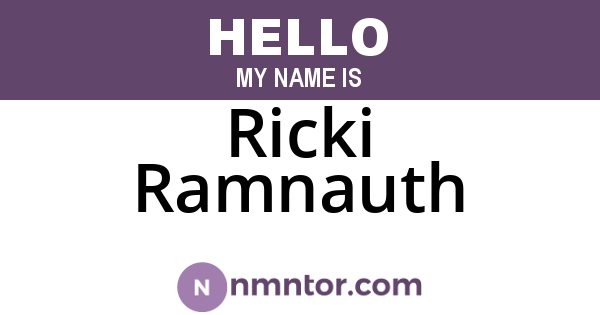 Ricki Ramnauth