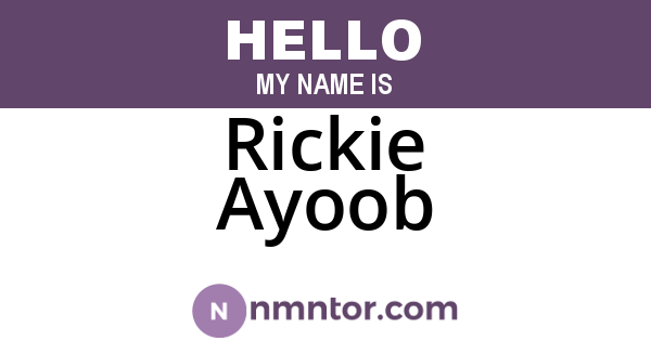 Rickie Ayoob