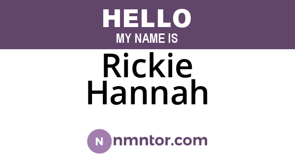 Rickie Hannah