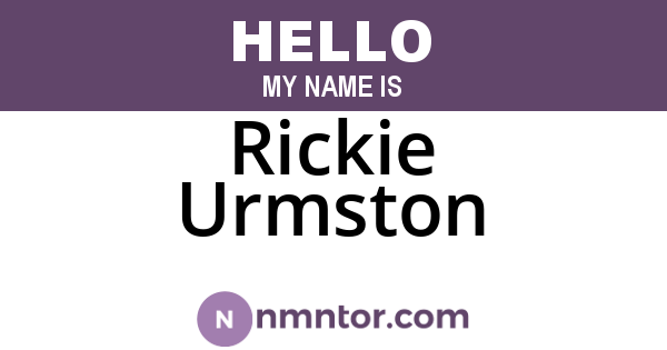 Rickie Urmston