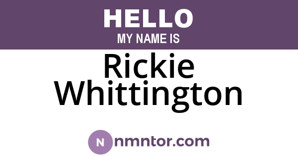 Rickie Whittington