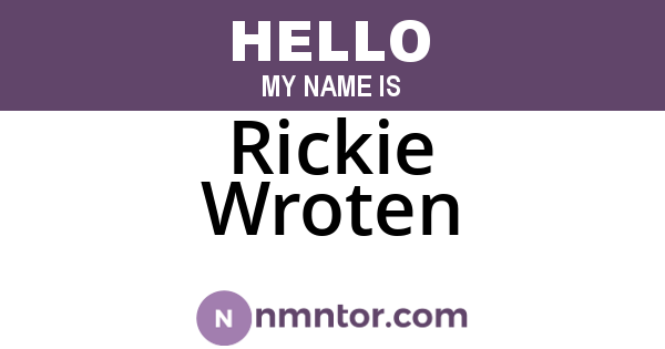 Rickie Wroten