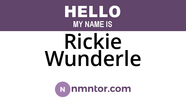 Rickie Wunderle
