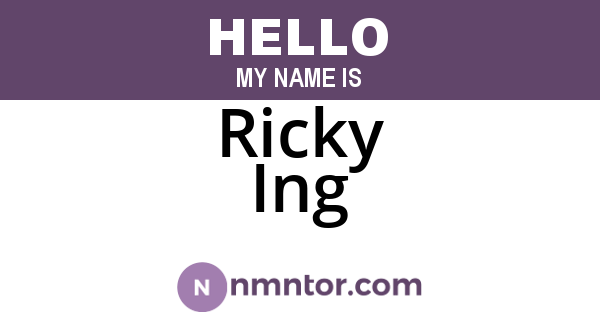 Ricky Ing