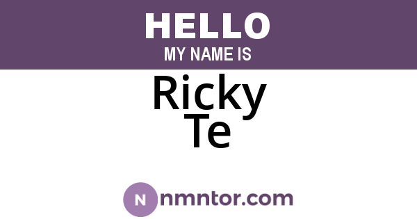 Ricky Te
