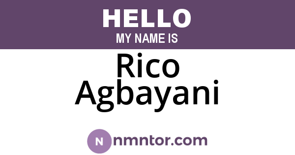Rico Agbayani
