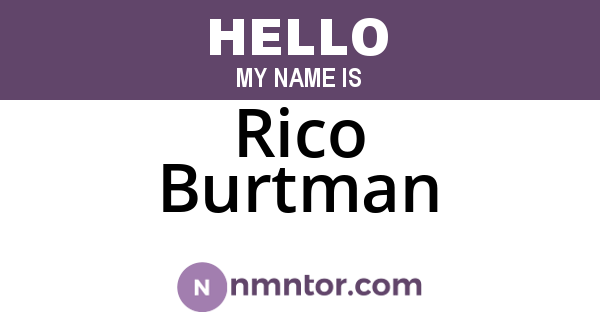 Rico Burtman