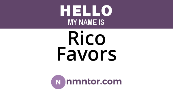 Rico Favors