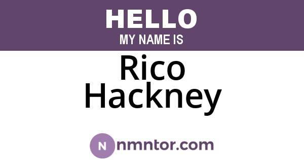 Rico Hackney