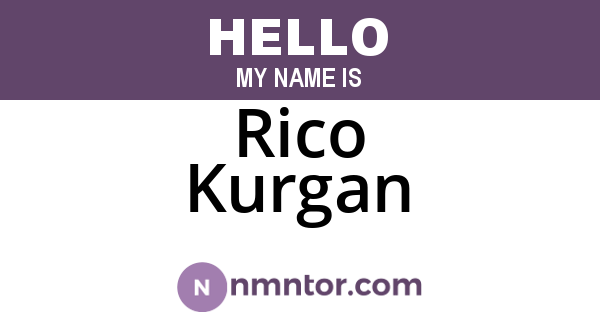 Rico Kurgan