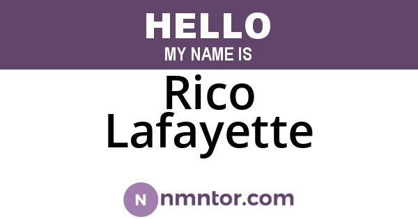 Rico Lafayette