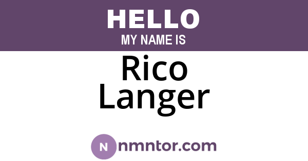 Rico Langer