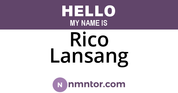Rico Lansang