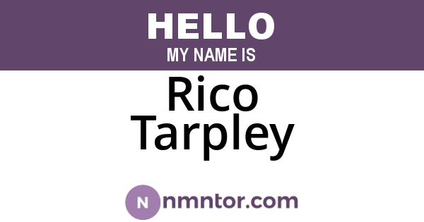 Rico Tarpley