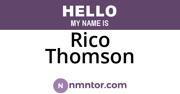 Rico Thomson