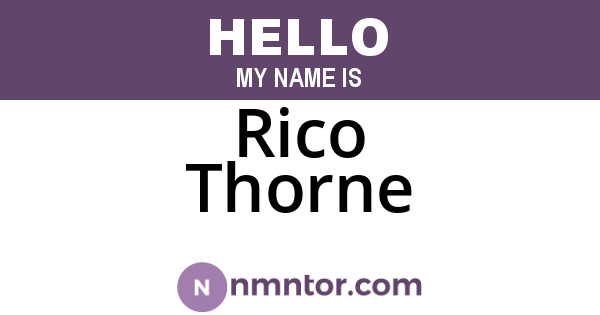 Rico Thorne