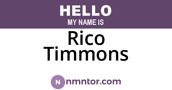 Rico Timmons