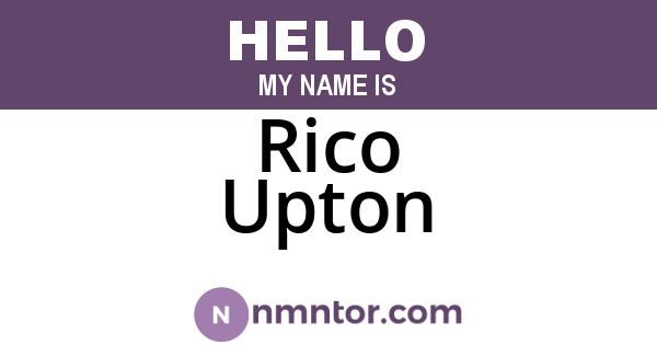 Rico Upton