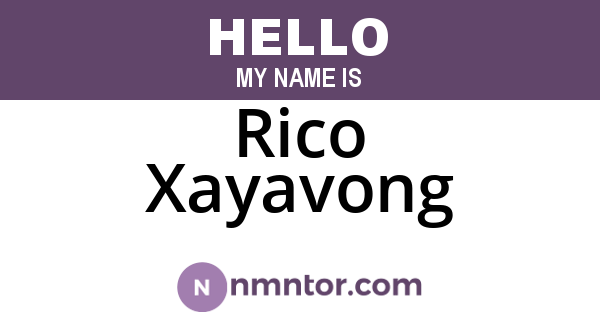 Rico Xayavong
