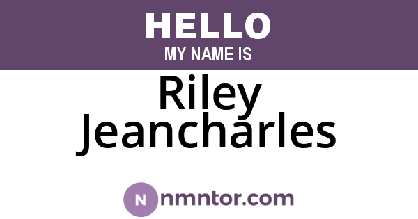 Riley Jeancharles