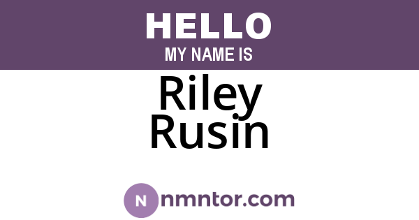 Riley Rusin
