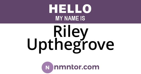 Riley Upthegrove