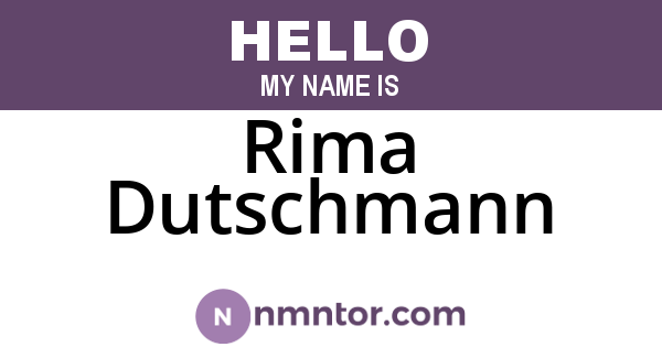 Rima Dutschmann