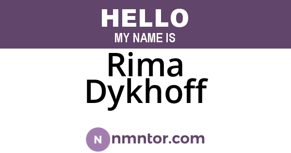 Rima Dykhoff