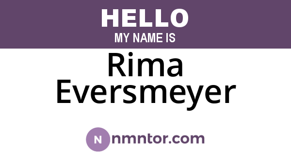 Rima Eversmeyer