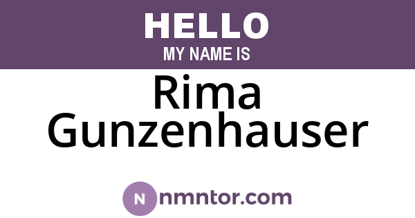 Rima Gunzenhauser