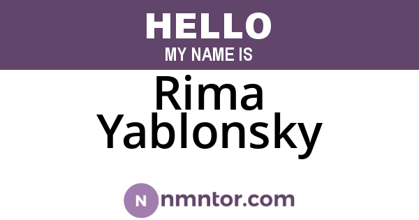Rima Yablonsky
