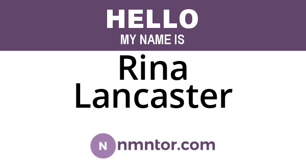 Rina Lancaster