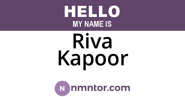 Riva Kapoor