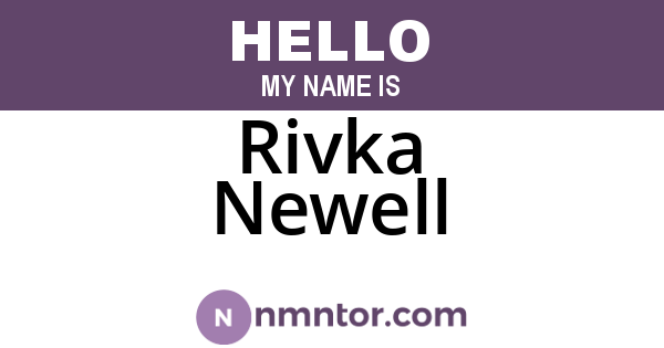 Rivka Newell