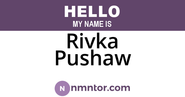 Rivka Pushaw