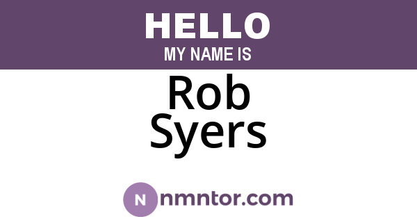 Rob Syers