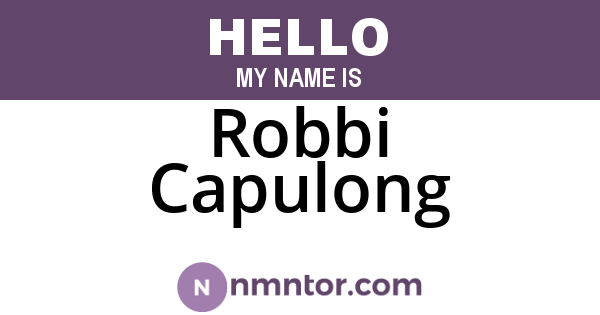 Robbi Capulong