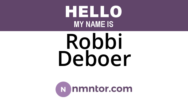Robbi Deboer