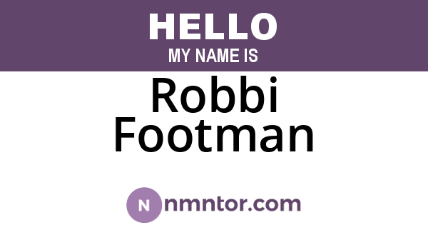 Robbi Footman