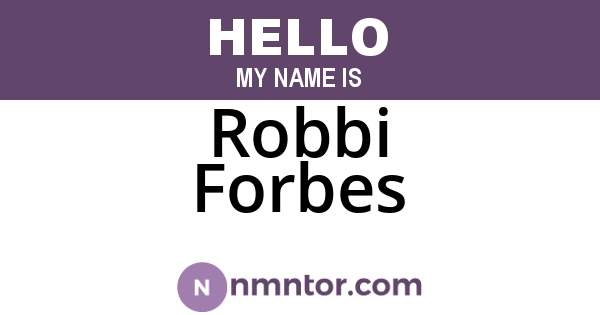 Robbi Forbes