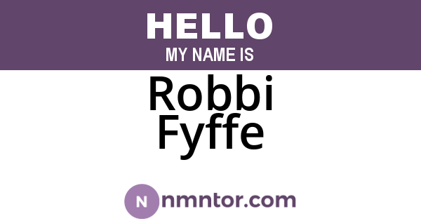 Robbi Fyffe