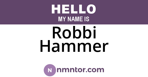 Robbi Hammer