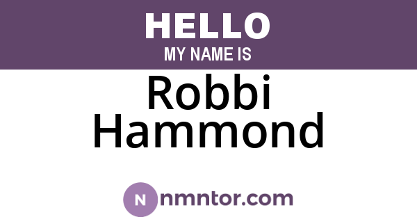 Robbi Hammond