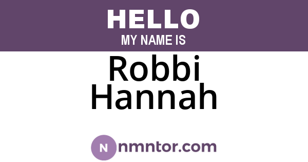 Robbi Hannah