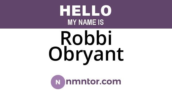 Robbi Obryant
