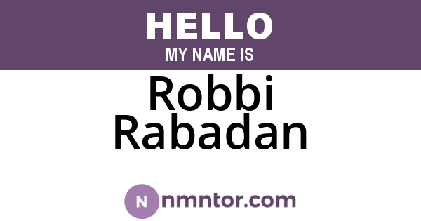 Robbi Rabadan